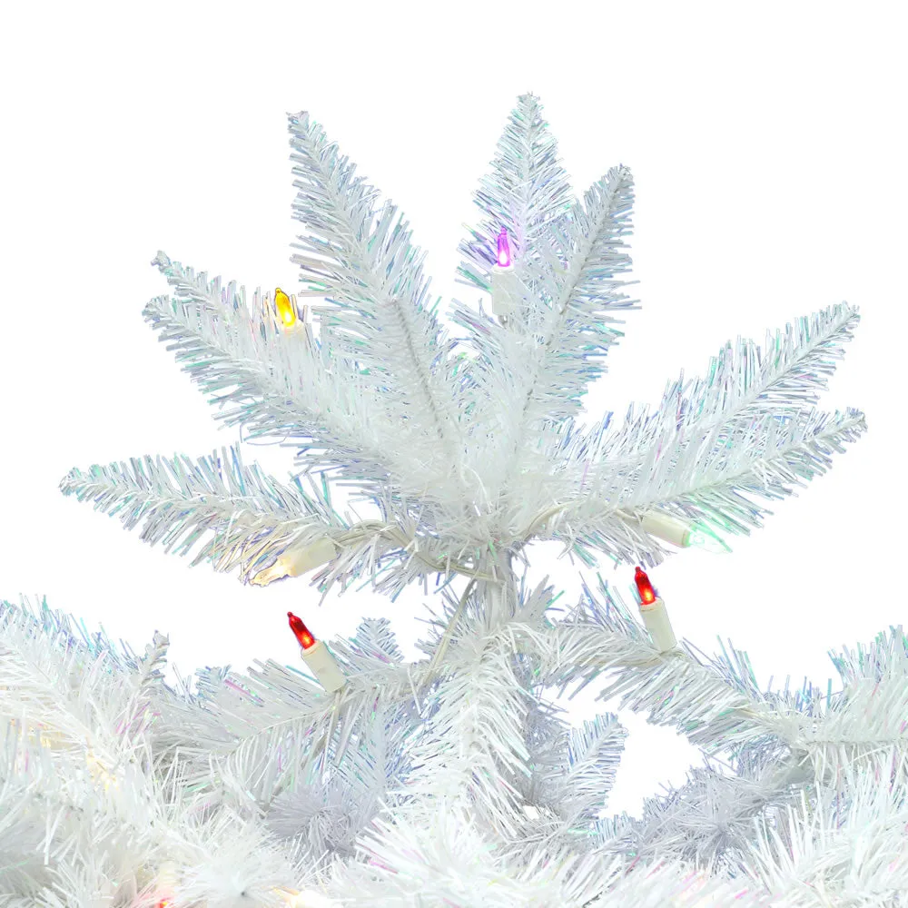 6' Sparkle White Spruce Pencil Artificial Christmas Tree Colored LED Lights