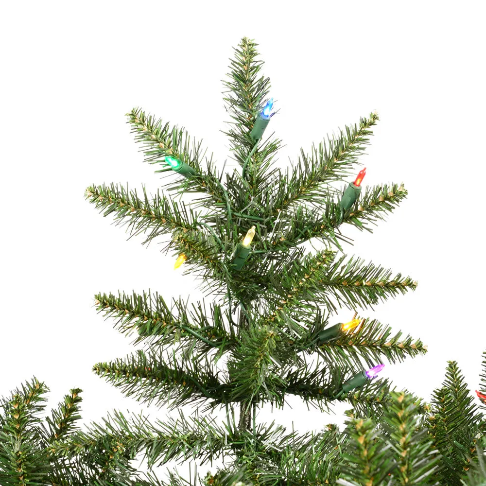 6.5' Camdon Fir Slim Artificial Christmas Tree Multi-colored Dura-lit LED