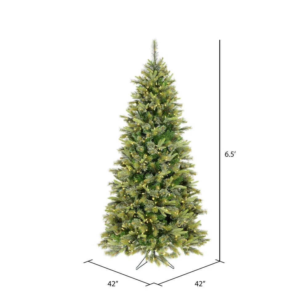 6.5' Cashmere Slim Artificial Christmas Tree Warm White Dura-Lit® LED Lights