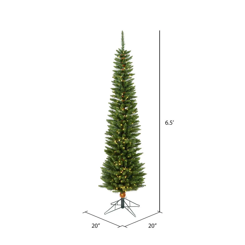 6.5' Durham Pole Pine Artificial Christmas Tree Warm White LED Dura-lit Lights