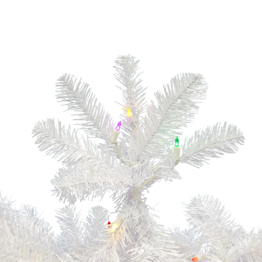 6.5' Pencil Pine Christmas Tree, 300 Multi-Colored LED Lights