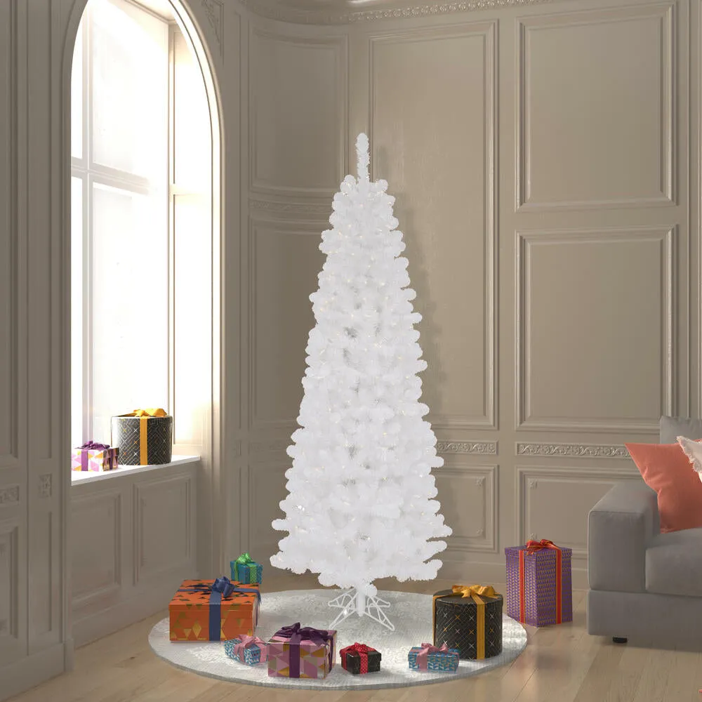 6.5' Salem Pencil Pine Christmas Tree, 300 Clear Dura-lit Incandescent Lights