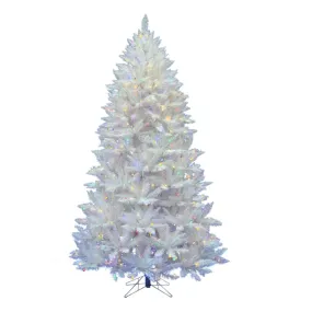 6.5' Sparkle White Spruce Artificial Christmas Tree Multi-Colored LED Lights