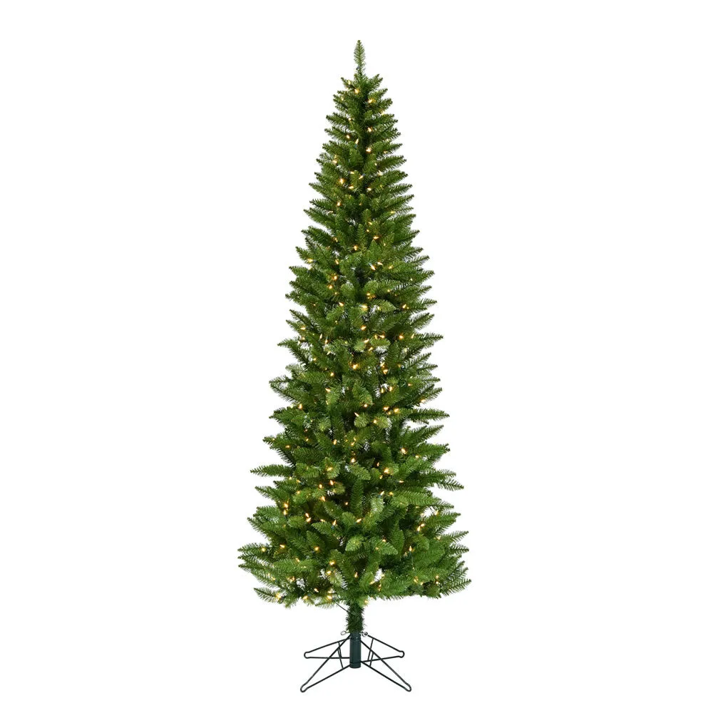 6.5' x 32" Creswell Pine Artificial Xmas Pencil Tree Warm White Dura-Lit LED