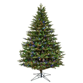 6.5' x 51" Douglas Fir Artificial Christmas Tree Multi-colored Dura-Lit LED