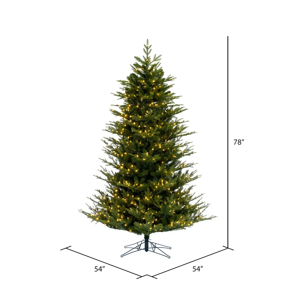 6.5' x 54" North Shore Fraser Fir Artificial Xmas Tree LED Warm White Lights