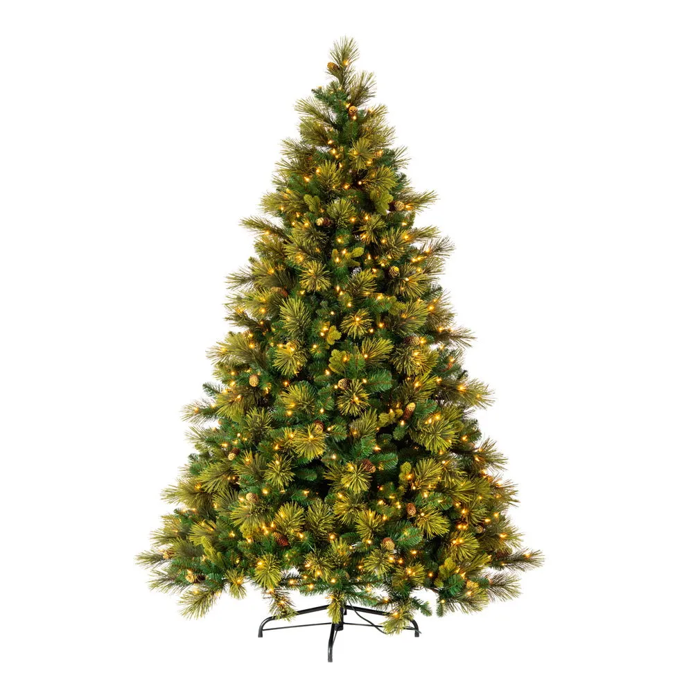 6.5'x56"  Mixed Fir Artificial Xmas Tree Dura-Lit Clear Incandescent Mini Light