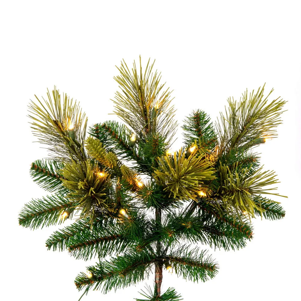 6.5'x56"  Mixed Fir Artificial Xmas Tree Dura-Lit Clear Incandescent Mini Light