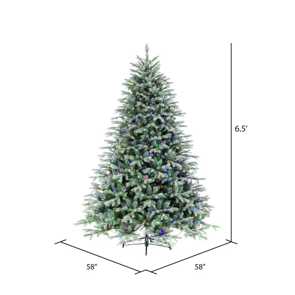 6.5'x58" Imperial Blue Spruce Artificial Xmas Tree LED Color Changing Mini Light