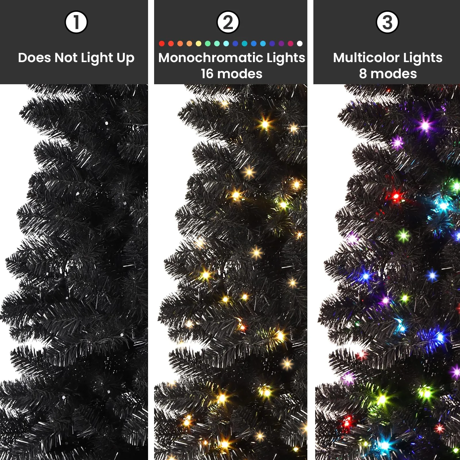 6ft Prelit RGB Lights Premium Artificial Hinged Christmas Tree