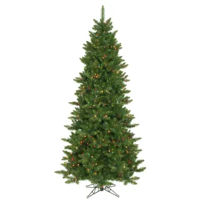 7.5' Camdon Fir Slim Artificial Christmas Tree Multi-colored Dura-lit LED