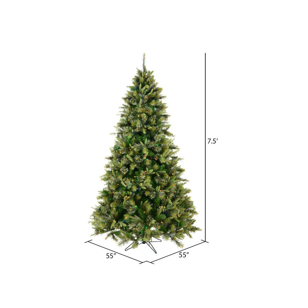 7.5' Cashmere Pine Artificial Christmas Tree Multi-Colored Dura-Lit LED Lights