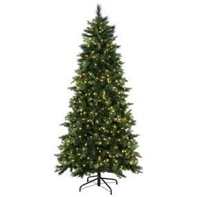 7.5' x 45" Southern Mixed Spruce Artificial Christmas Tree with Warm White LED.