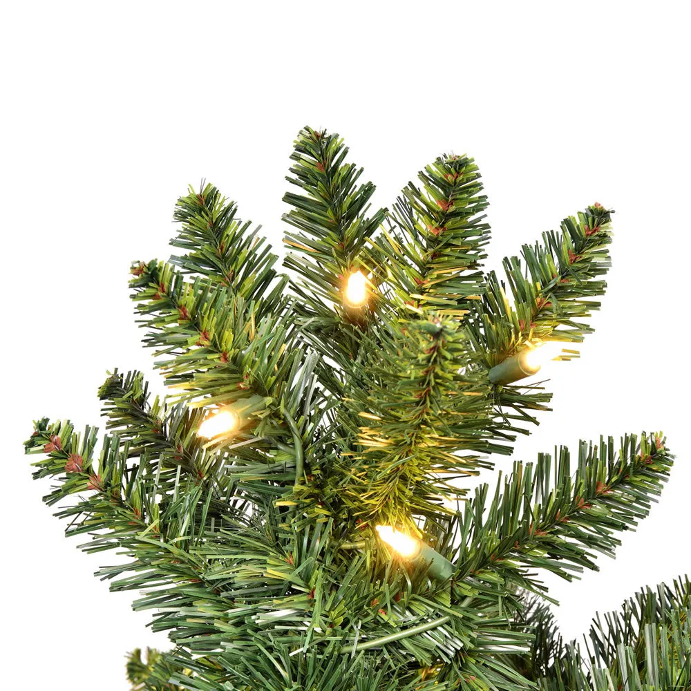 7.5' x 50" Chapel Pine Artificial Christmas Half Tree Warm White Dura-lit LED