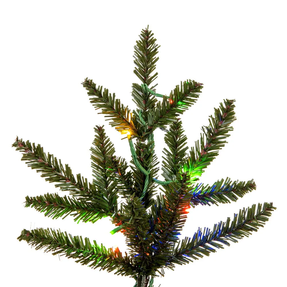 7.5' x 54" Natural Fraser Fir Artificial Xmas Tree 3mm LED Color Changing Lights