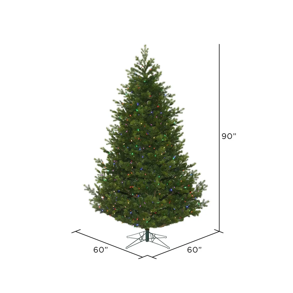 7.5' x 60" Eagle Fraser Full Artificial Christmas Tree with Multi-colored LED.