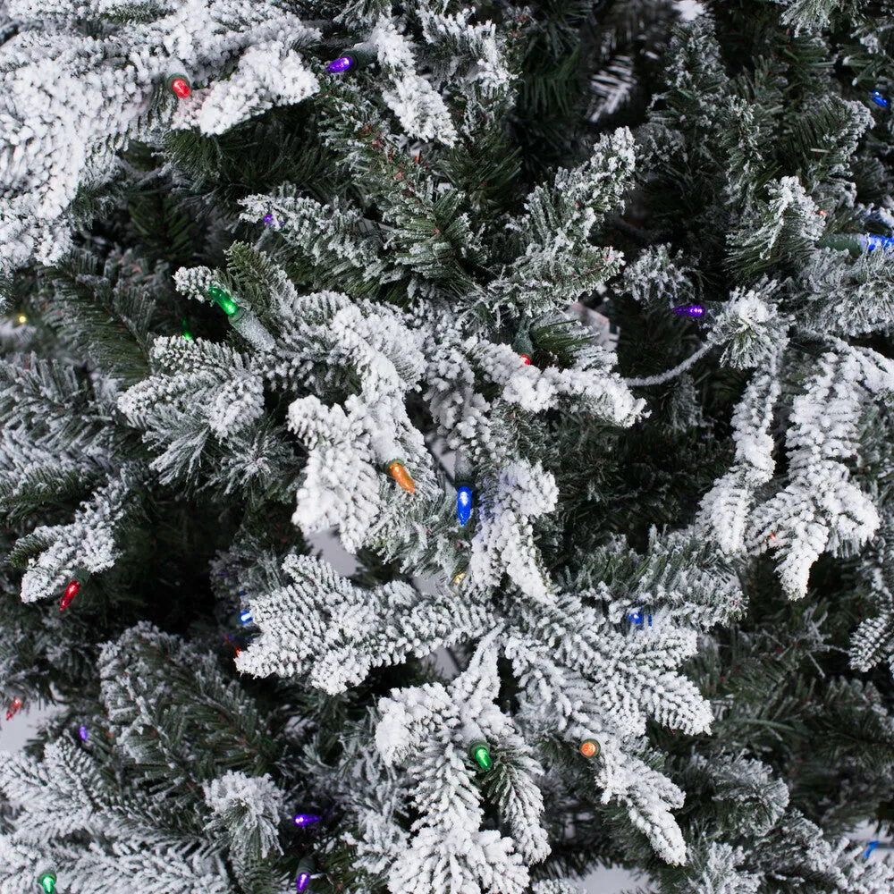 7.5'x48" Artificial Xmas Tree Colored Dura-Lit LED Mini Light 2180 PE/PVC Tips