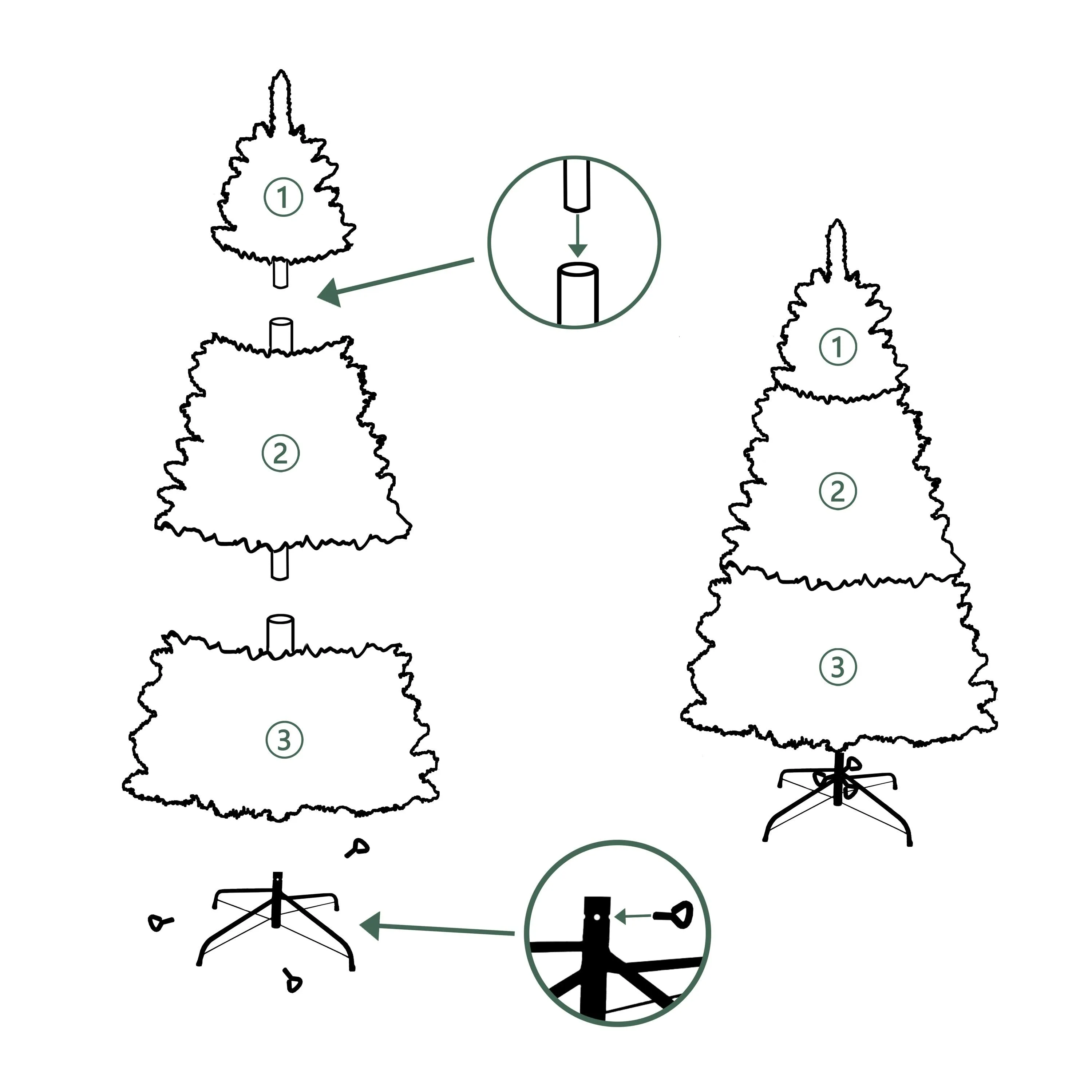 7FT Pointed PVC Christmas Tree with Pine Cones, Spraying White, 1200 Branches Tips