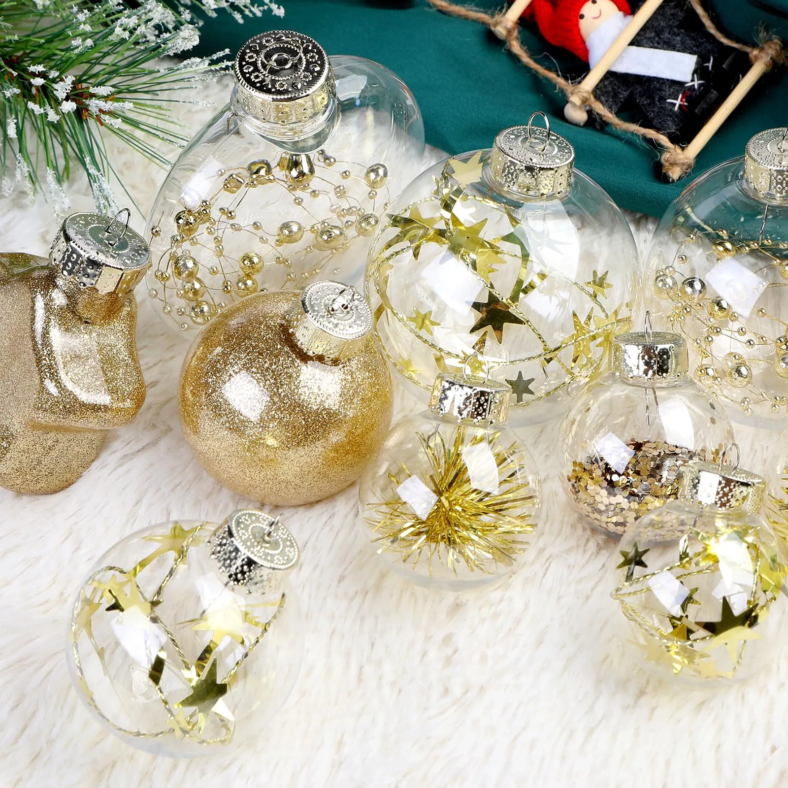 86PCS Glod Christmas Balls Ornaments Set