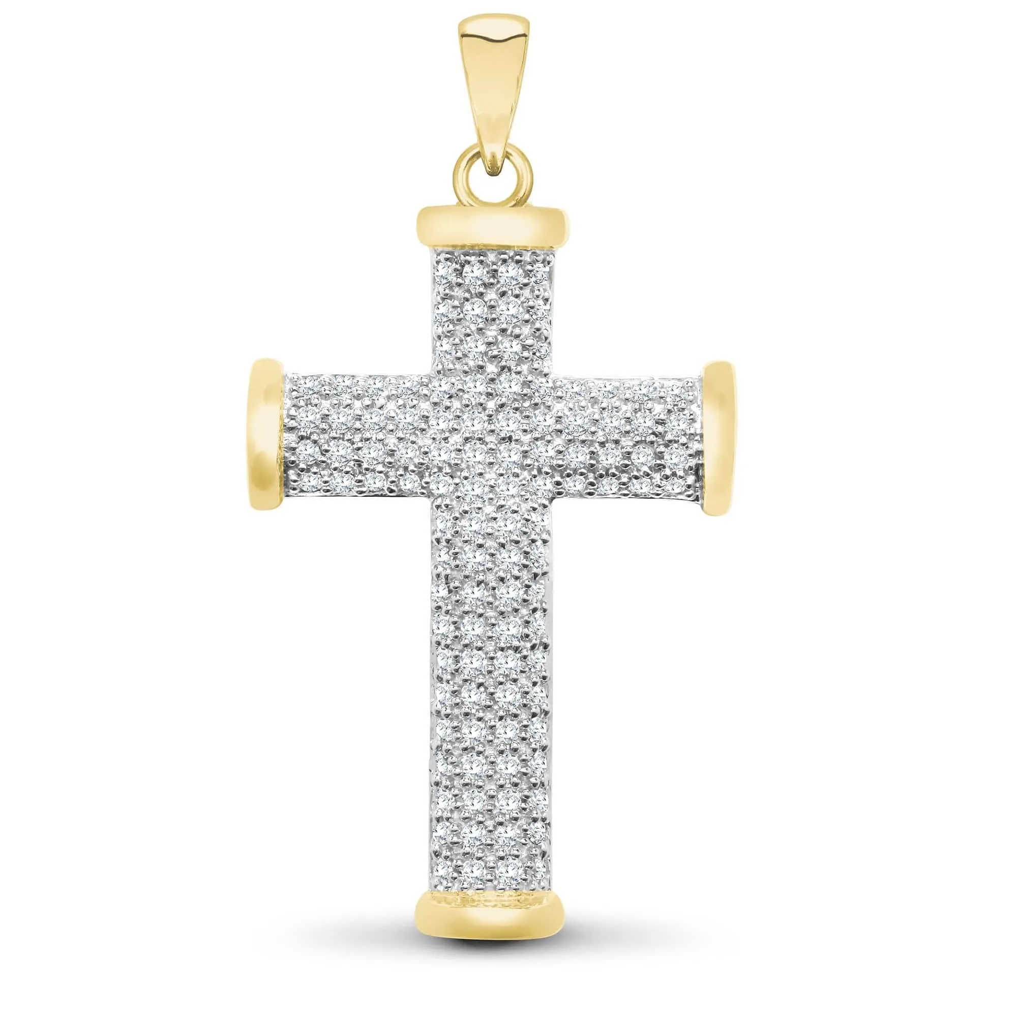 9ct Yellow Gold Diamond Cross