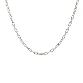 9K White Gold Polished 50cm Elongated Trace Chain