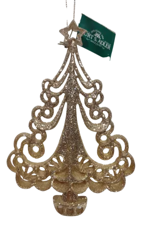 Acrylic Gold Christmas Tree Ornament 6"