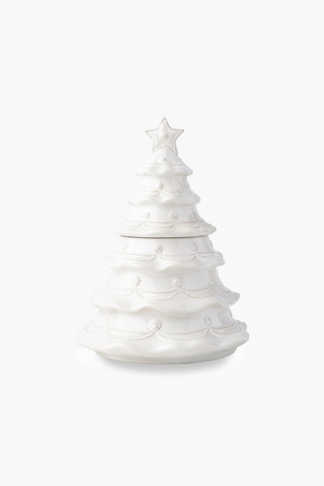 Berry and Thread Whitewash Christmas Tree Cookie Jar