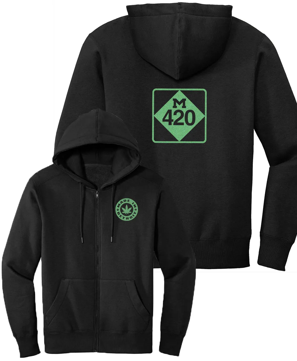 Black Zip Ups w/ Metallic Green