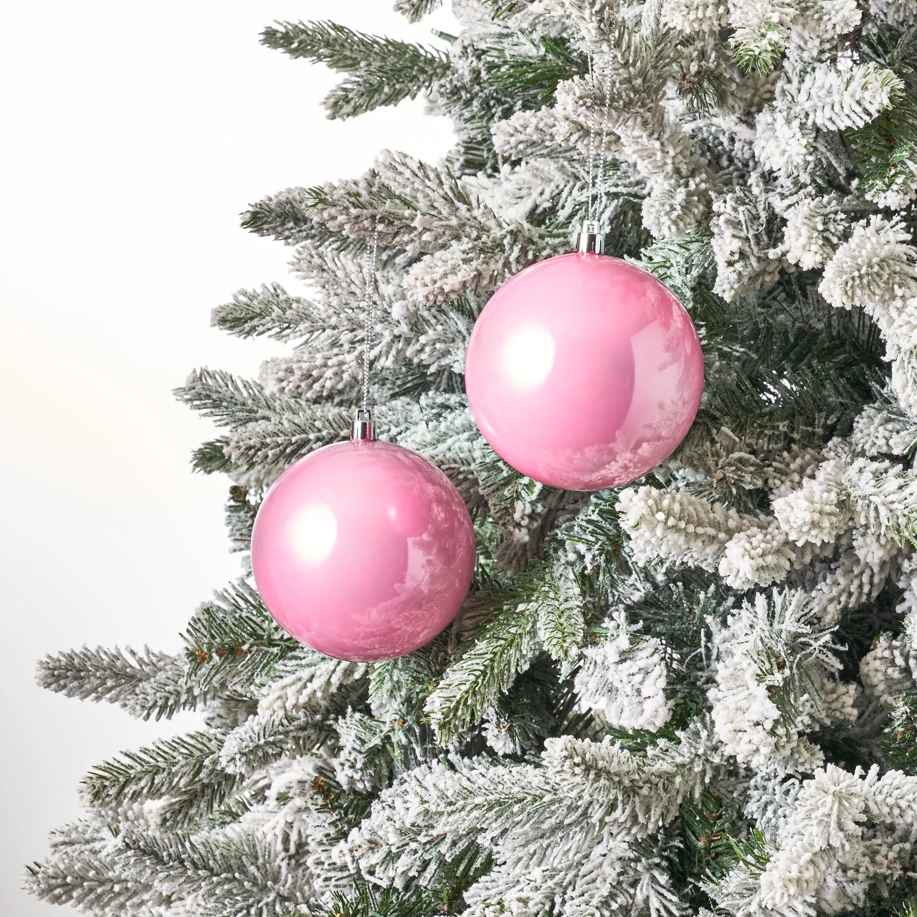 Bubblegum Pink Iridescent Shatterproof Ball Christmas Ornament Holiday Dream House Decor - 2 Size Options Available