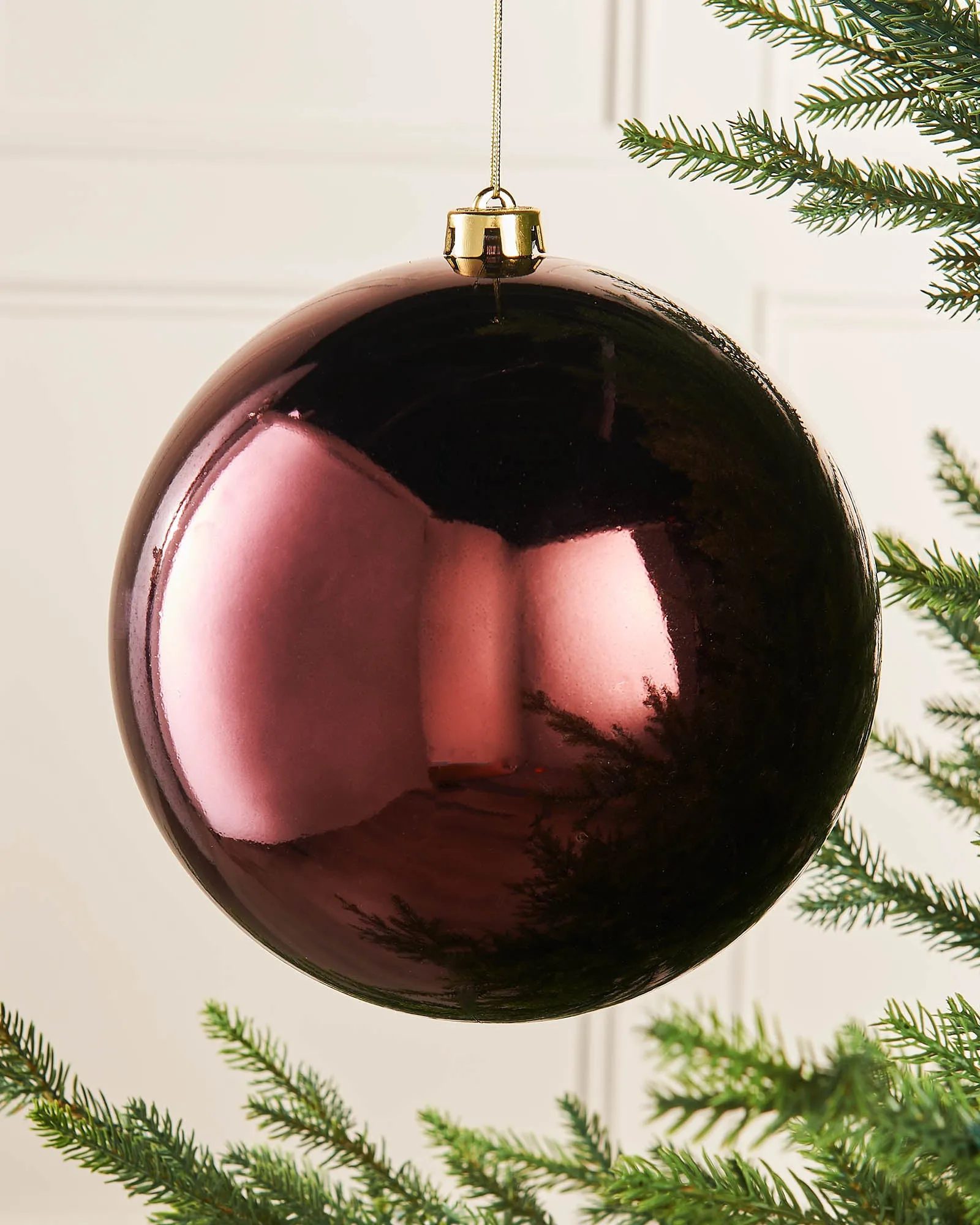 Burgundy Large Gloss Shatterproof Bauble, 20 cm