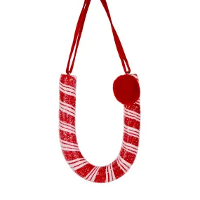 Candy Cane Letter U Hanging