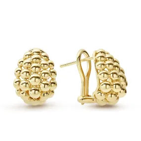 Caviar Gold Small 18K Gold Omega Clip Earrings