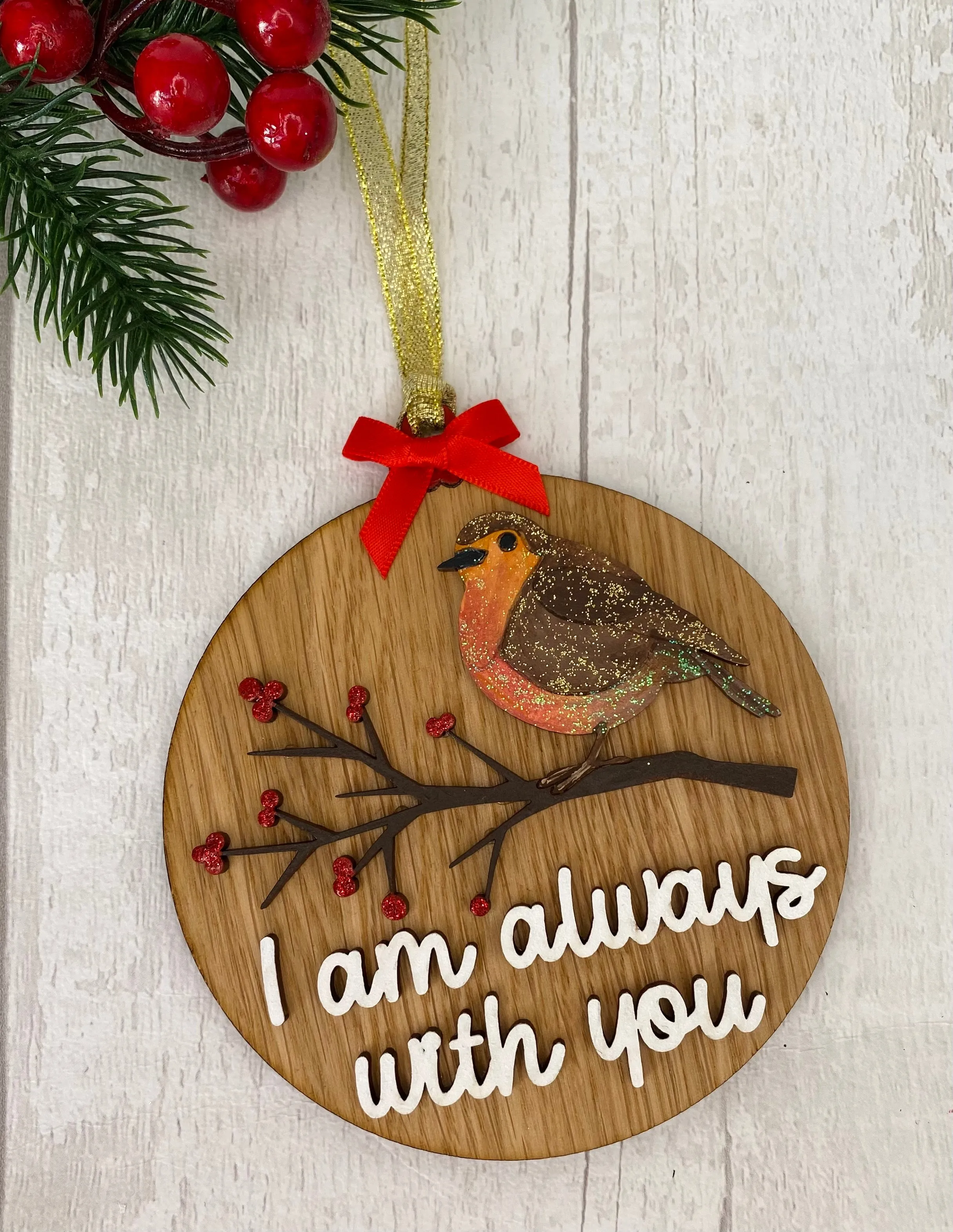 Christmas Robin Decoration ‘I Am Always With You’