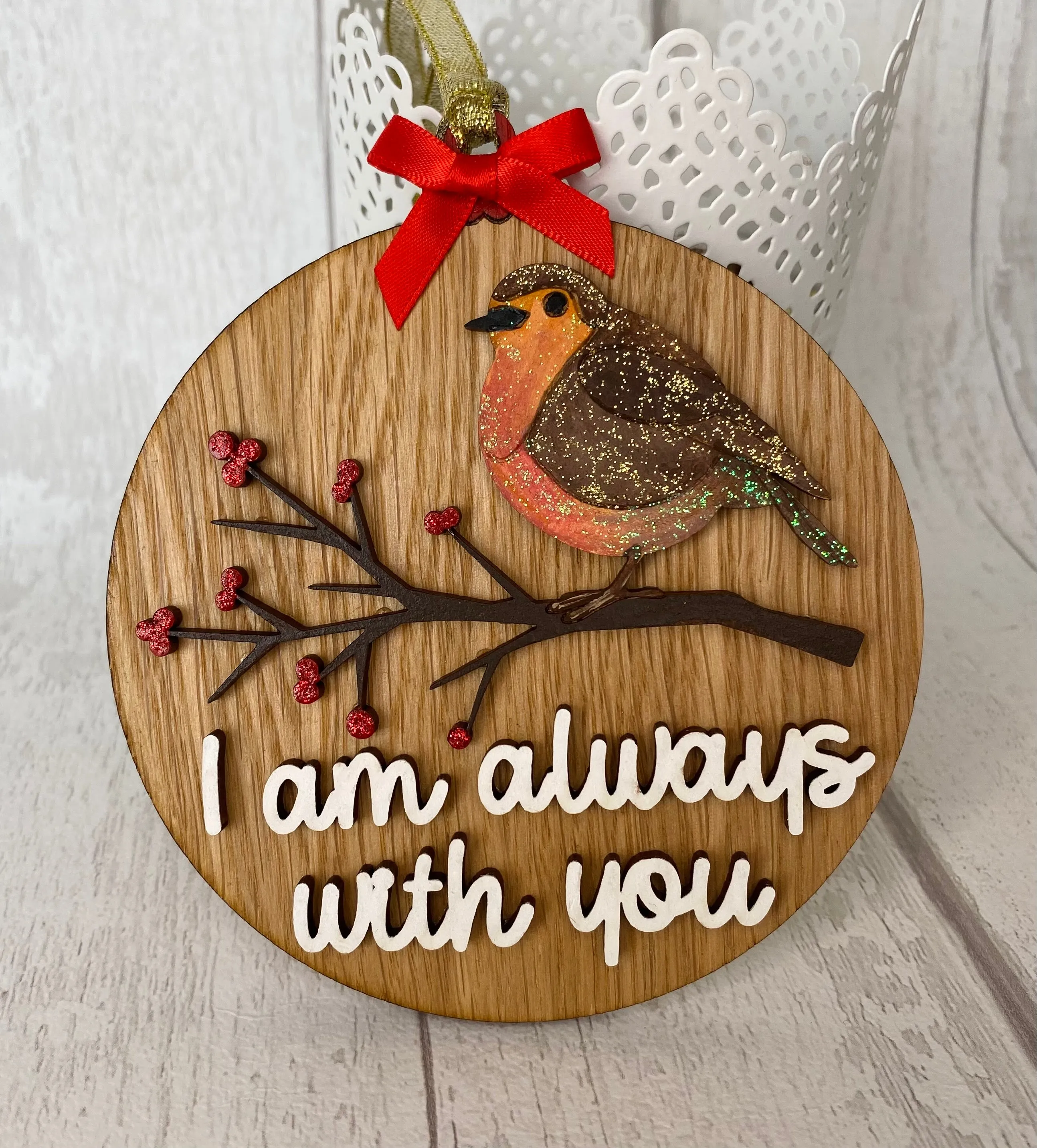 Christmas Robin Decoration ‘I Am Always With You’