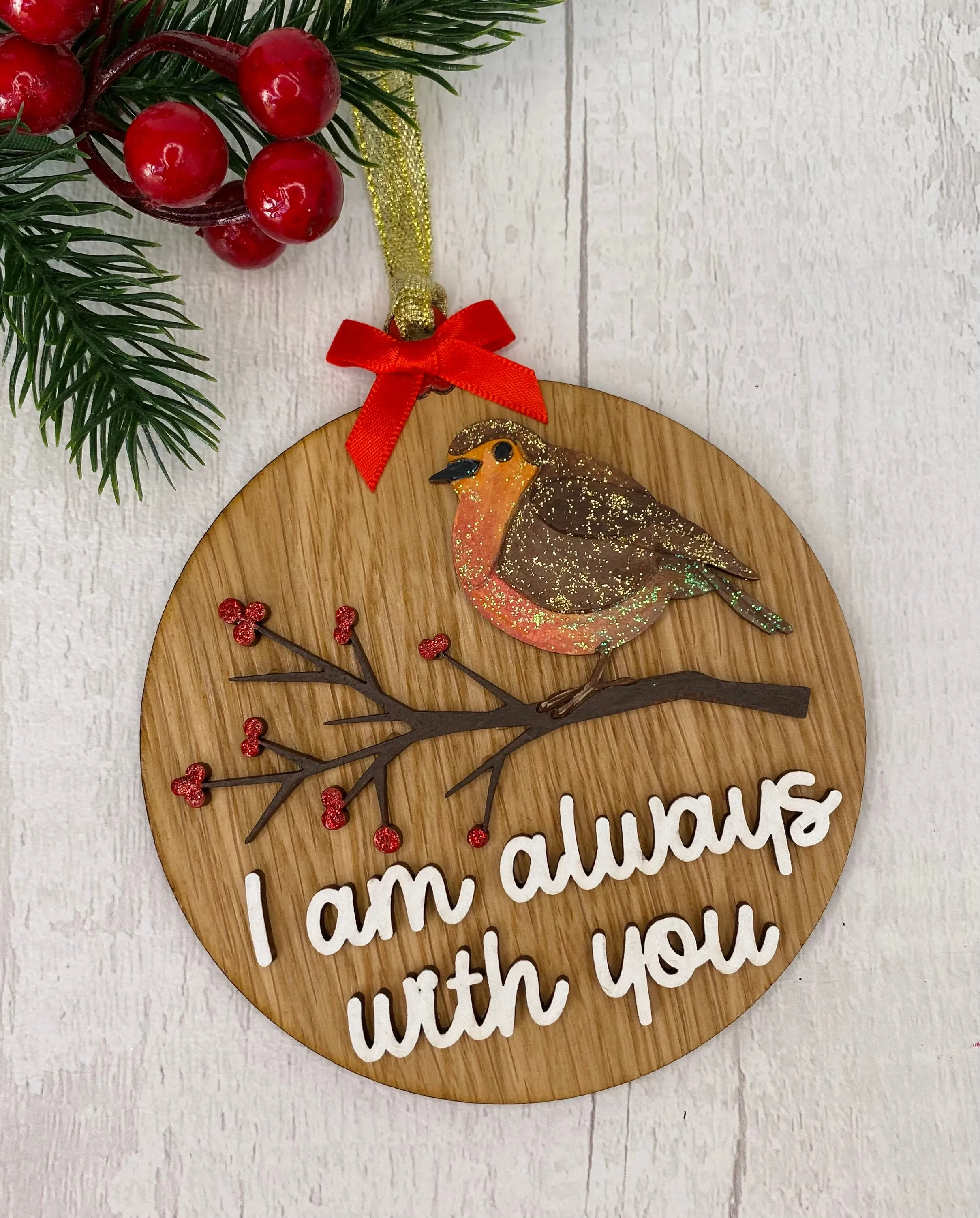 Christmas Robin Decoration ‘I Am Always With You’