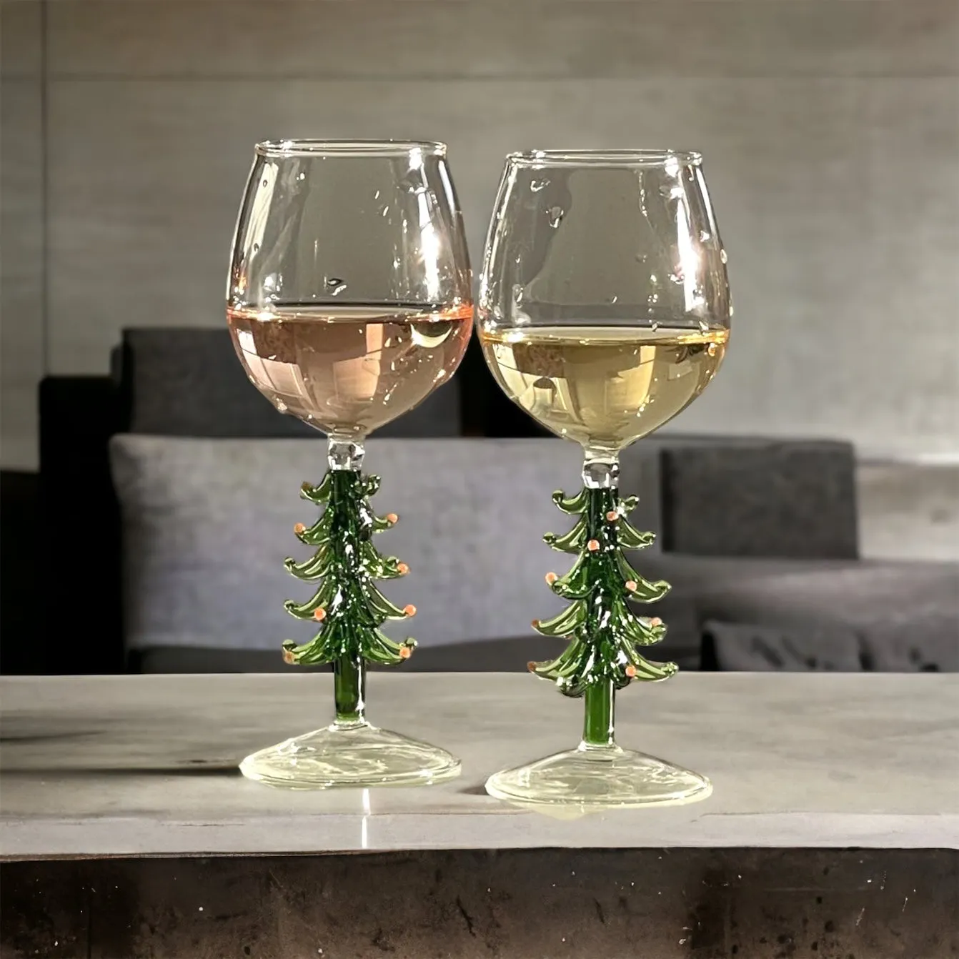 Christmas Tree Stem Wine Glass