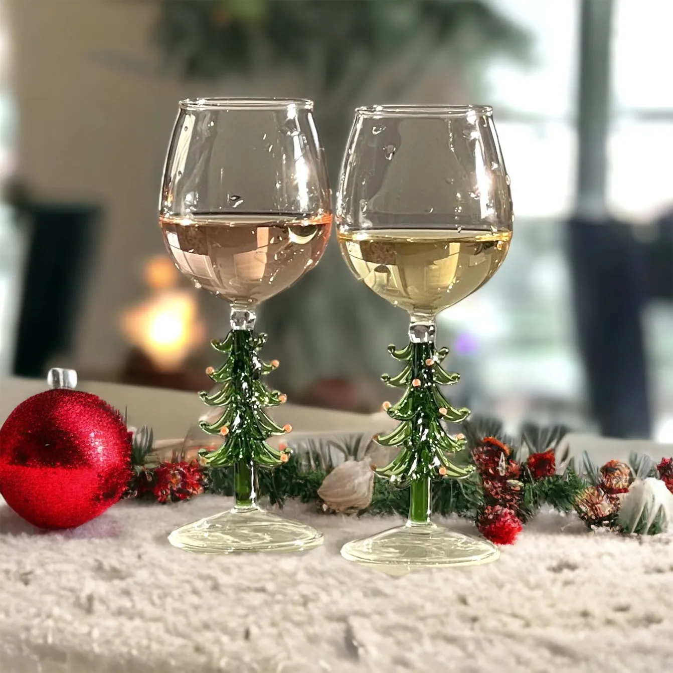 Christmas Tree Stem Wine Glass