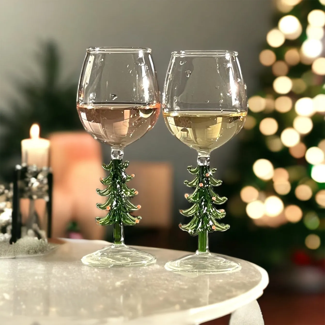 Christmas Tree Stem Wine Glass