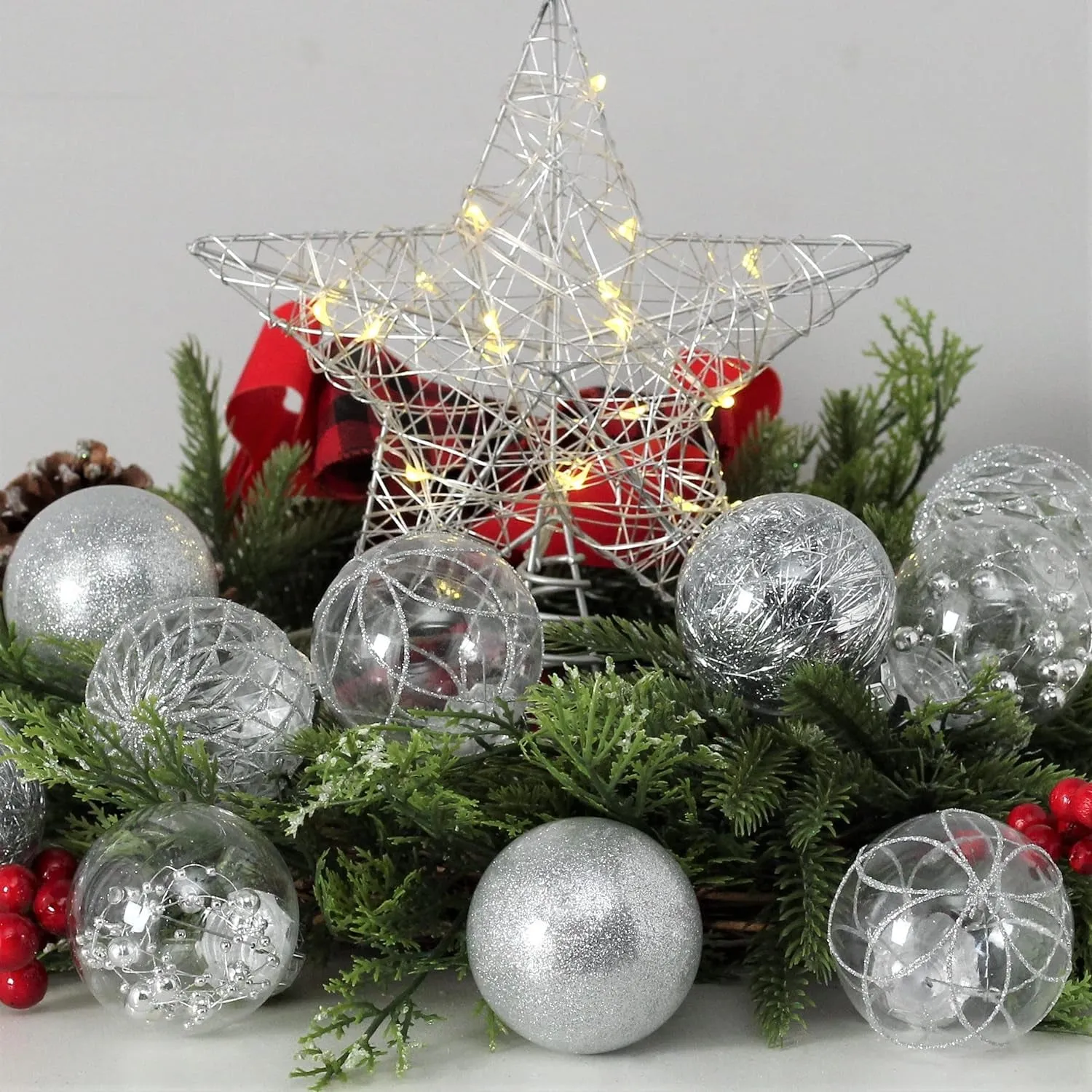 Clear Christmas Ball Ornaments, 30Ct Shatterproof Xmas Ball Decorations for Christmas