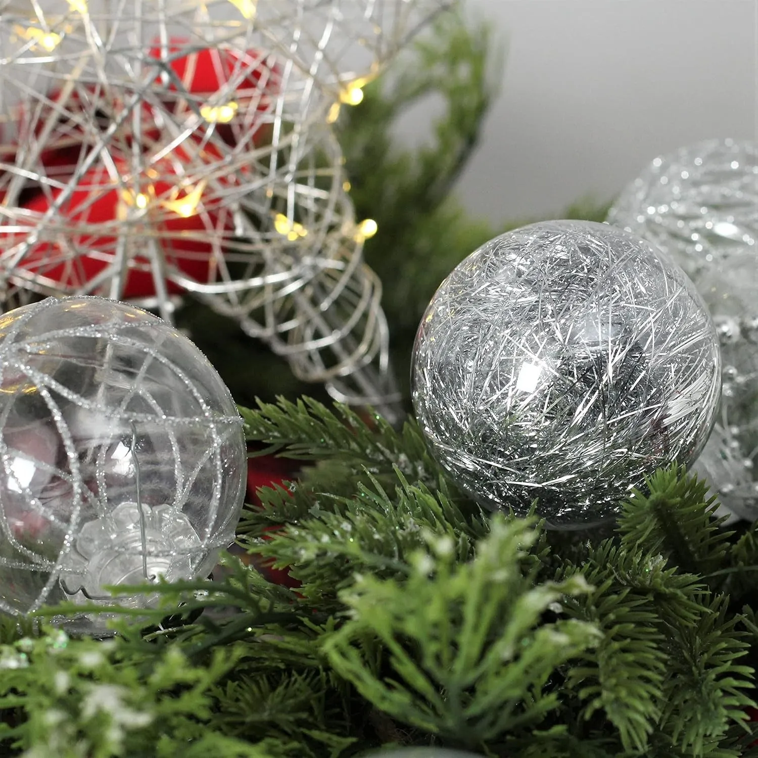 Clear Christmas Ball Ornaments, 30Ct Shatterproof Xmas Ball Decorations for Christmas