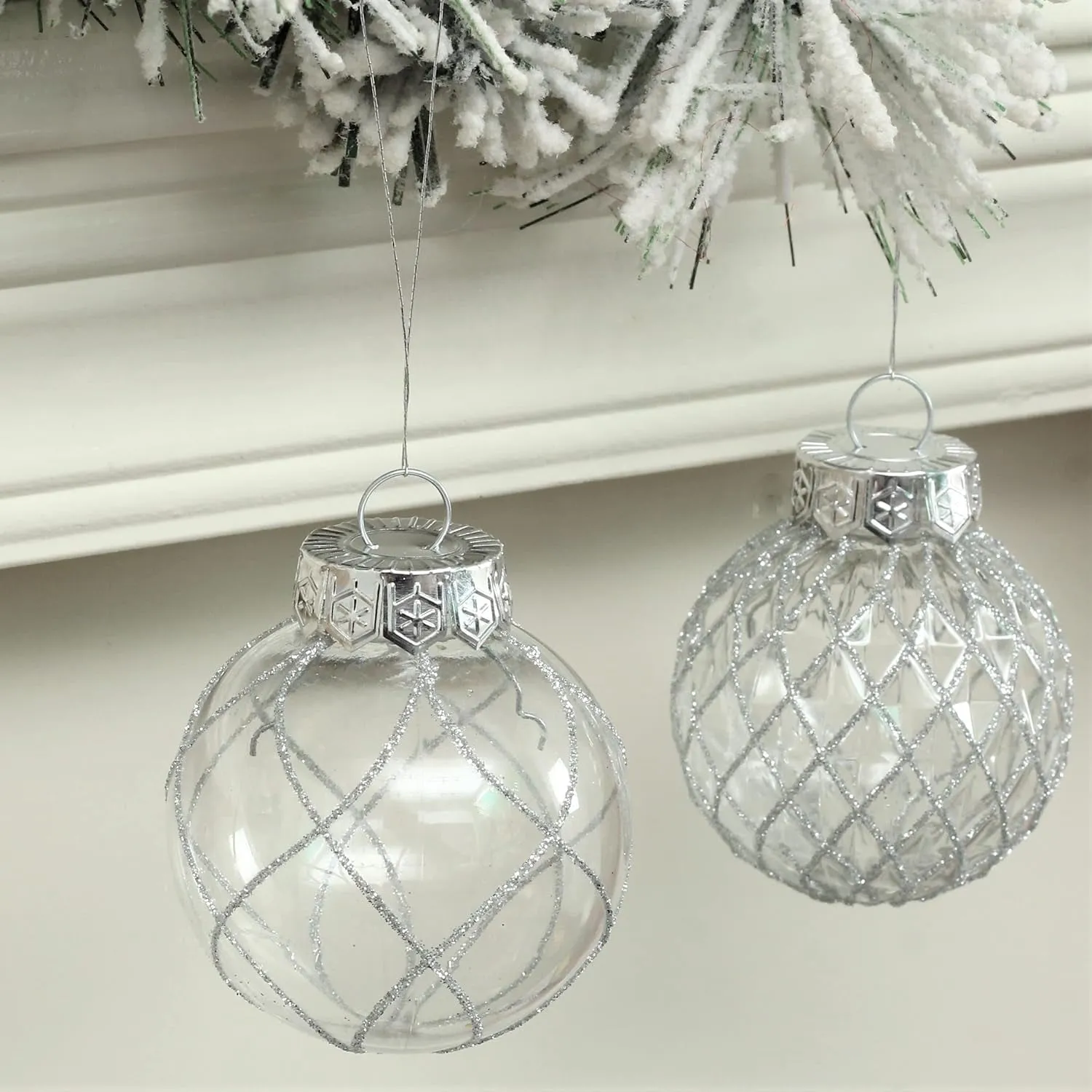 Clear Christmas Ball Ornaments, 30Ct Shatterproof Xmas Ball Decorations for Christmas