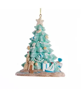 Coastal Beach Christmas Tree Ornament With Sea Shells