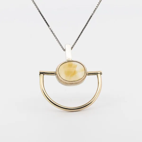 Creating Things by Andrea Rojas Córdoba - Golden Oval Pendant