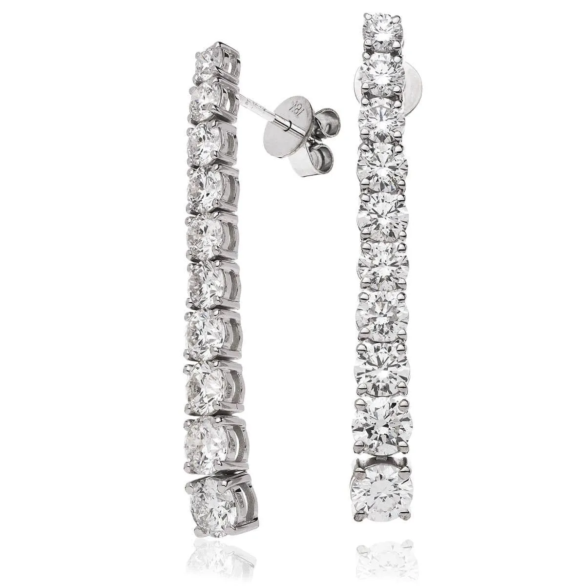 DIAMOND DROP EARRINGS IN 18K WHITE