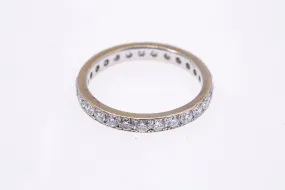 Diamond Eternity 2.7mm Anniversary Band 18K 750 White Gold Ring Size 7