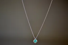 Duo Bale Emerald Pendant in Platinum