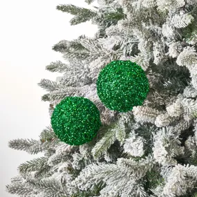 Emerald Green Beaded & Sequin Adorned Christmas Ball Ornament