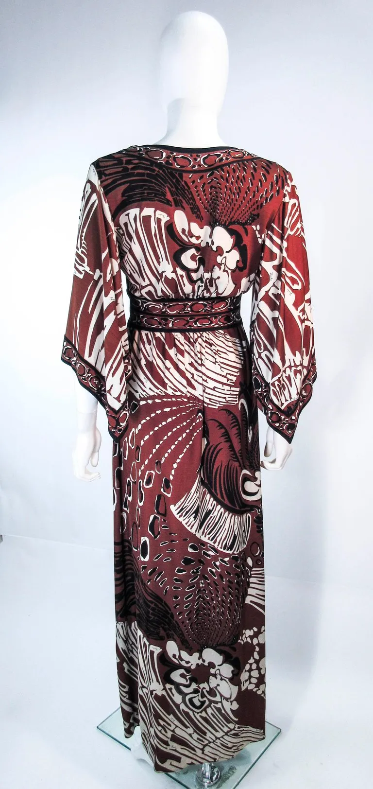 EMILIO PUCCI Brown & Black Silk Jersey Gown Size Small