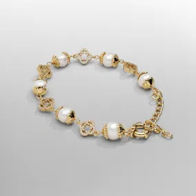 Filigree Real Pearl Bracelet (Gold)