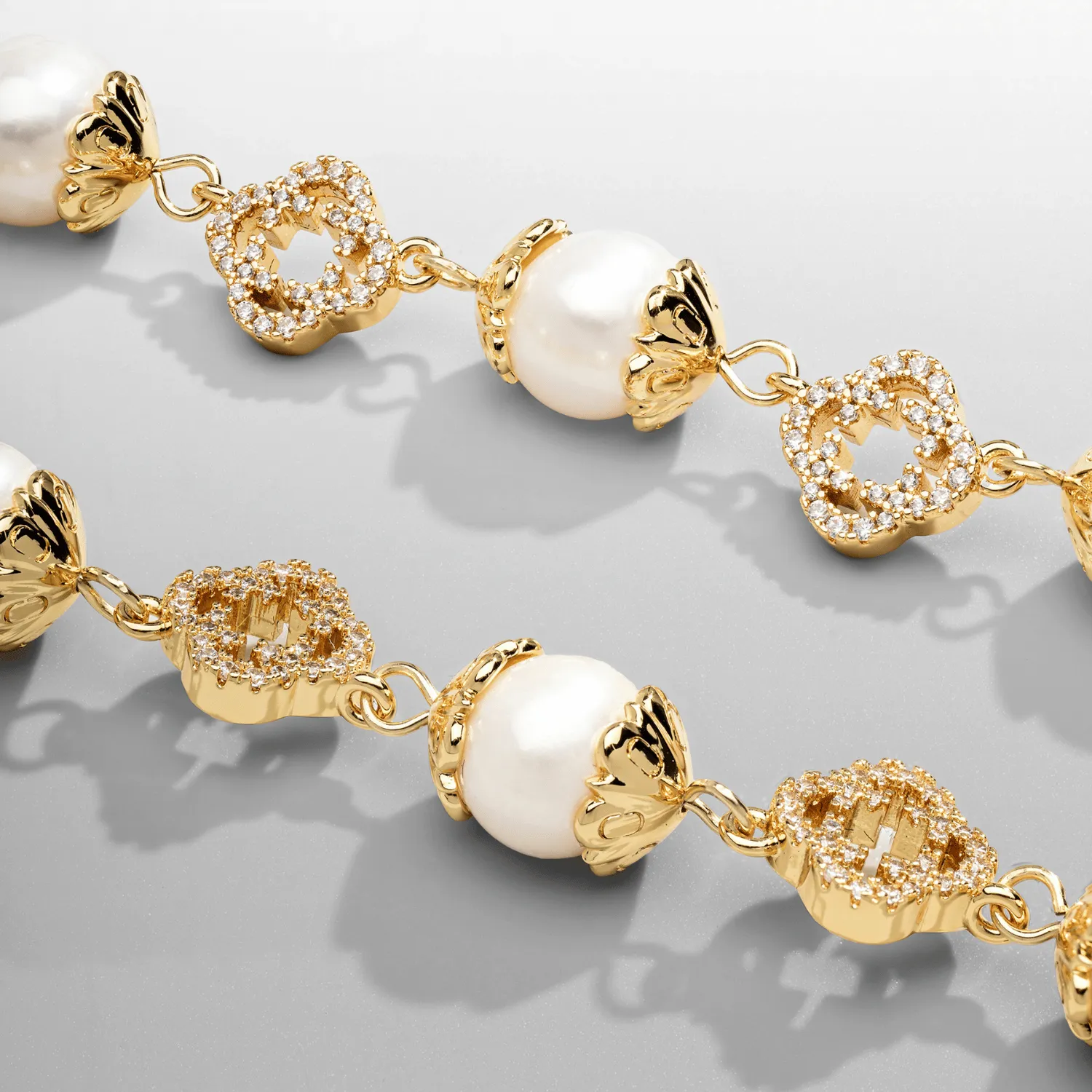 Filigree Real Pearl Bracelet (Gold)